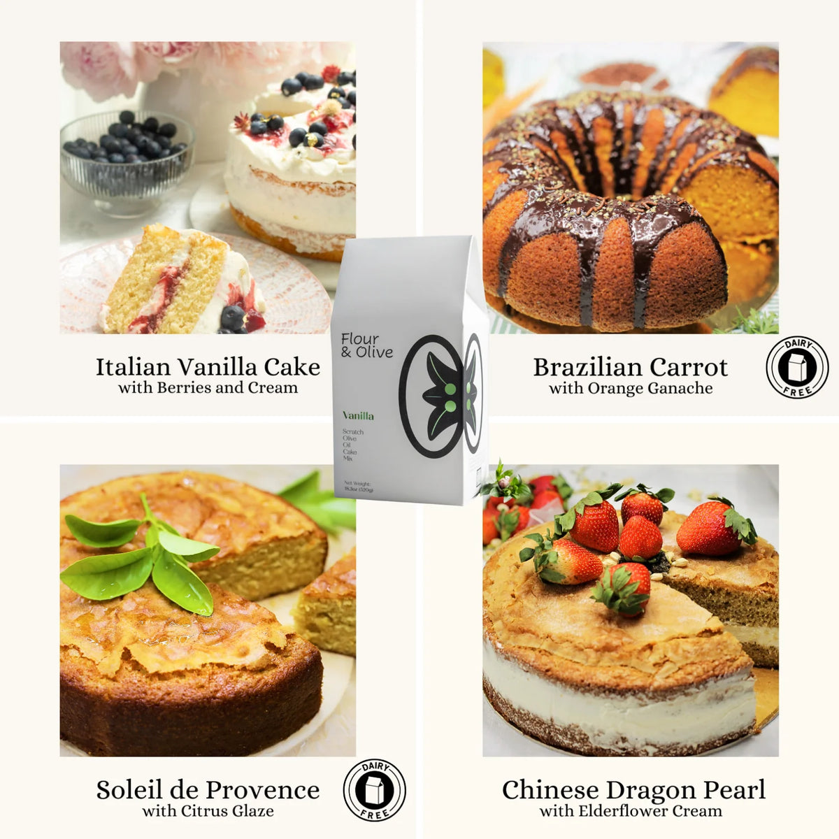 Four cake variations from one mix